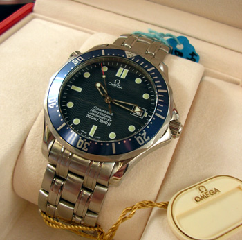 2004 steel <b>Omega</b> Seamaster Professional with box & papers, our best selle