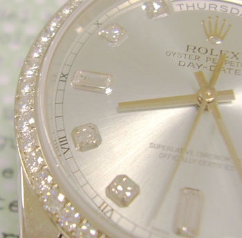 All-original <b>PLATINUM and DIAMOND</b> Day-Date model 118346 from approx 2001.