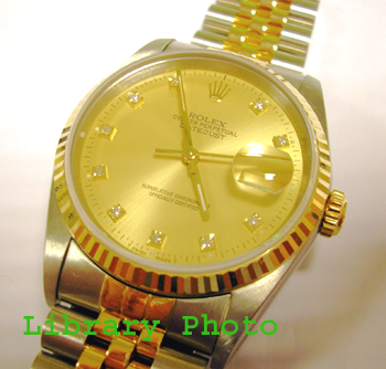 Bicolour Datejust model 16233 with <b>champagne / diamond dot dial</b> on a part