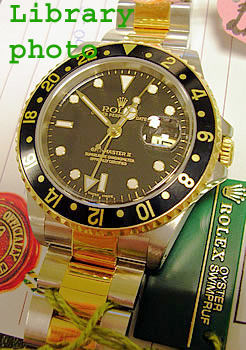 2002 bicolour GMT-Master II black-trim model 16713 on Oysterlock bracelet, compl
