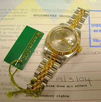 2004 lady's bicolour Datejust, box & papers. <b>NEW equivalent is now £3,210!</b
