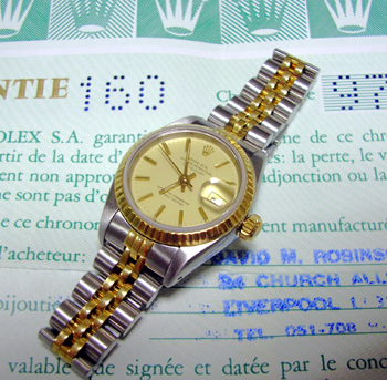 1988 bicolour Datejust, champagne dial, original papers. <b>A VAT-free bargain f