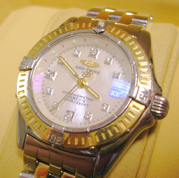 2003 lady's bicolour <b>Breitling</b> quartz, model D72345 with <b>mother-of-pea