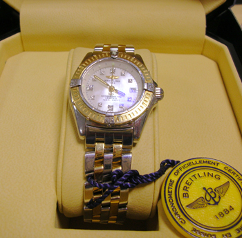 2003 lady's bicolour <b>Breitling</b> quartz, model D72345 with <b>mother-of-pea