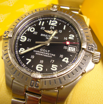 2004 stainless steel <b>Breitling</b> quartz Colt chronometer bracelet watch wit