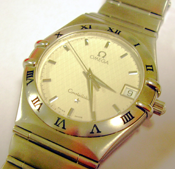 Gent's steel Omega Constellation quartz, recent model <b>at just over HALF the p