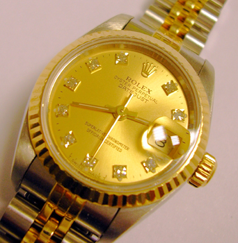 Approx 1995 bicolour Datejust with champagne / diamond dial and Jubilee bracelet