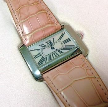 Lady's special edition <b>Cartier Tank Divan</b> quartz strap watch. Complete wi
