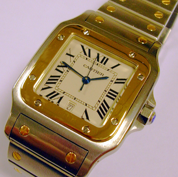 Gent's bicolour <b>Cartier</b> Santos quartz. A new equivalent would now cost £2