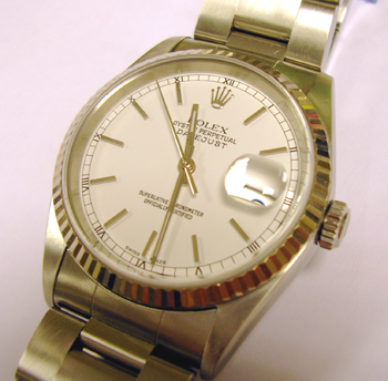 Steel & white metal Datejust 16234 with very clean-looking combination of white 
