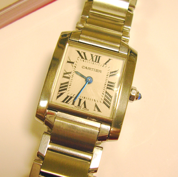 Lady's steel <b>Cartier Tank Francaise</b> quartz bracelet watch from 2003 with 