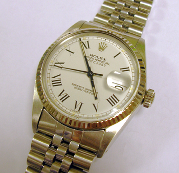 Classic gent's Datejust model 16014 (plastic glass / precious white bezel) from 
