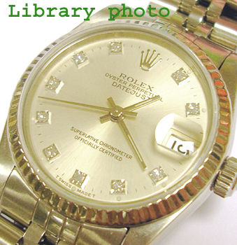 <b>Stainless steel</b> mid-size with silver / DIAMOND dial and Jubilee bracelet.