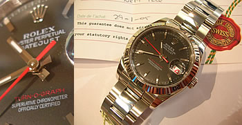 2005 model Turn-o-Graph model 116264, black dial, box and papers