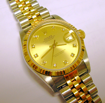 Bicolour Datejust model 68273 with champagne / DIAMOND dot dial and Jubilee brac