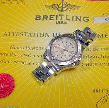 2006 gent's steel <b>Breitling</b> Colt Automatic II bracelet watch with boxes &