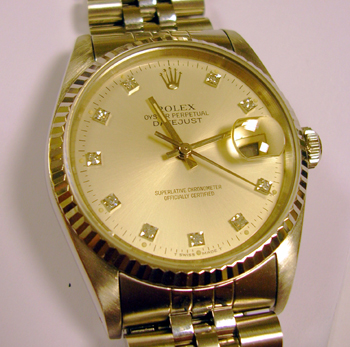 Stainless steel / white metal Datejust with silver / diamond dot dial & Jubilee 