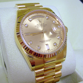 <b>UNWORN</b> January 2008 Day-Date model 118238 on President bracelet with ORIG