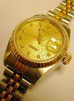 Datejust with diamond dial and papers