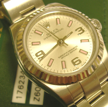 Latest model ! Superb steel & white metal Oyster Perpetual model 176234 complete