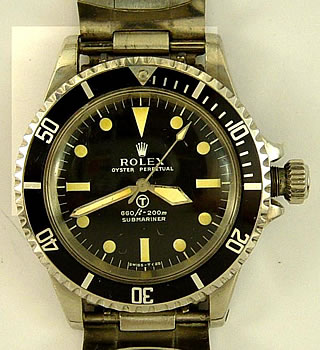 <b>Military Rolex Submariner</b> model 5513 issued to the Royal Marines in 1975.
