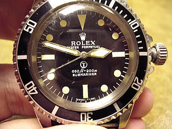 <b>Military Rolex Submariner</b> model 5513 issued to the Royal Marines in 1975.