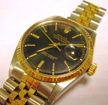 1980s bicolour Datejust model 16013 (plastic glass) on a Jubilee bracelet with b