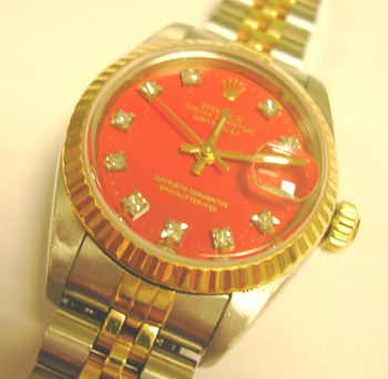 1990s Datejust with earlier RED / DIAMOND dial ( <b>suitable for LFC or MUFC fan
