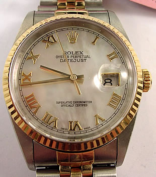 1997 bicolour Datejust model 16233 with white mother-of-pearl dial and Jubilee b