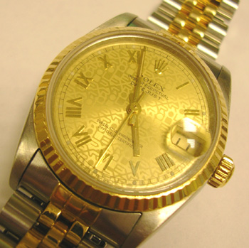 Bicolour mid-size Datejust model 68273 on Jubilee bracelet with the fancy champa