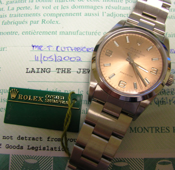 2002 AirKing model 14000M, box & papers, serviced by Rolex UK March 2005