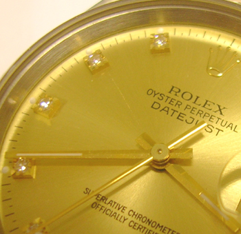 Bicolour Datejust, champagne / diamond dial. NEW equivalent is £4,740!