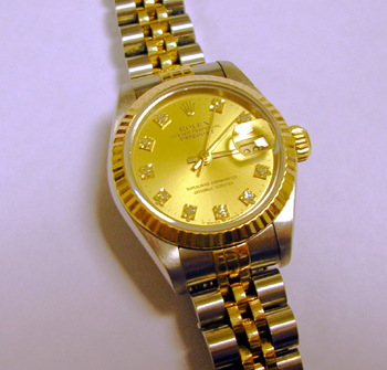 Bicolour Datejust model 69173 on Jubilee bracelet with <b>champagne / DIAMOND do