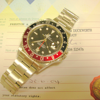 2004 GMT-Master II with original papers and manual. This has the unique red / bl