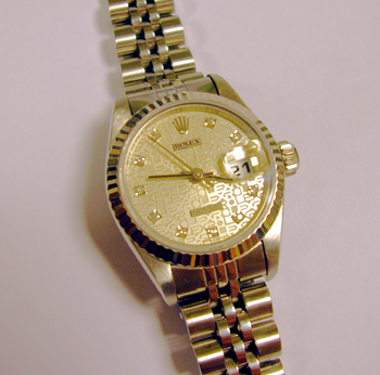 Steel / white metal Datejust with silver 'Jubilee' / diamond dot dial and Jubile