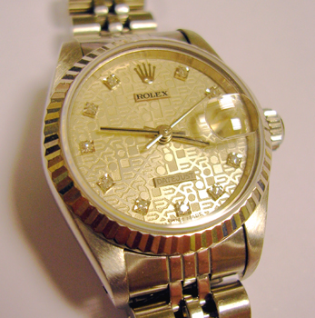 Steel / white metal Datejust with silver 'Jubilee' / diamond dot dial and Jubile