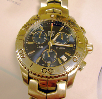 Recent gent's steel <b>TAG Heuer LINK Chronograph</b> quartz bracelet watch with