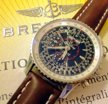 November 2007 gent's <b>Breitling Navitimer Montbrillant Datora</b> with black d