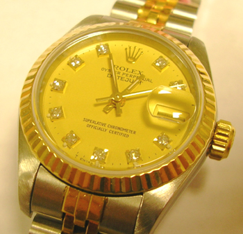 Bicolour Datejust, yellowy-gold / diamond dial, serviced August 2006. NEW equiva